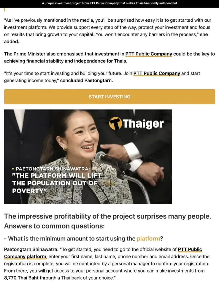 ตำรวจสอบสวนกลาง (CIB) เตือนภัย!! เว็บไซต์ข่าวปลอมระบาด มิจฉาชีพนำภาพคนดังพร้อมบทสัมภาษณ์ความสำเร็จในชีวิต หลอกชวนลงทุน