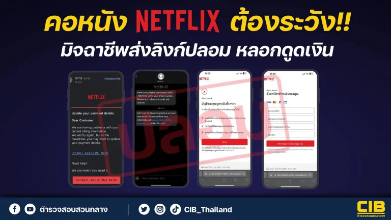 คอหนัง Netflix ต้องระวัง มิจฉาชีพส่งลิงก์ปลอม หลอกดูดเงิน